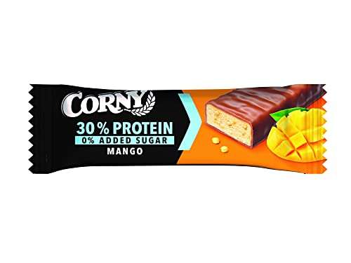 18x50g Corny Protein Barritas de Chocolate y Delicioso Mango con 30% de Proteína y Sin Azúcares Añadidos