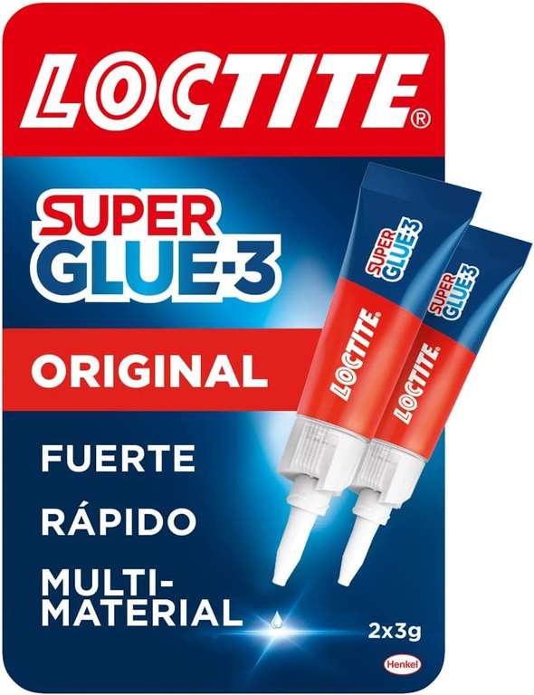 2x 3g Loctite Super Glue-3 Original, pegamento universal con triple resistencia, pegamento instantáneo y fuerza instantánea, 2x3 g