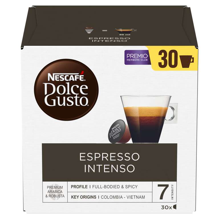 Dolce Gusto NESCAFÉ Espresso Intenso, Intensidad 7, Pack 6 x 30 - Total: 180 Cápsulas