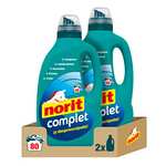 Pack 2 Norit Complet - Detergente Líquido para Toda la Ropa, Máxima Limpieza y Cuidado, 40 Lavados Cada Uno -2 x 2 L