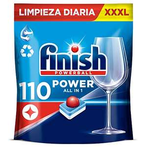Finish Powerball Power All in 1 Pastillas para el lavavajillas todo en 1 - Pack ahorro 110 pastillas [0,11€/pastilla].