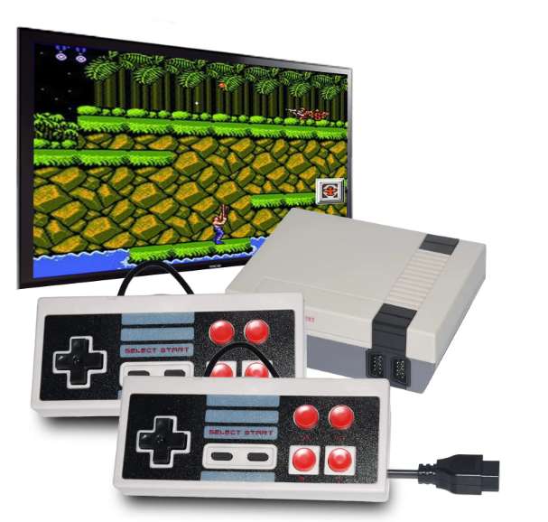 -PLAZA- Consola de videojuegos Retro Mini TV, salida AV de 8 bits, 620 juegos clásicos, 2 jugadores con controlador