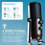 JLab Talk Pro Microfono Pc Plug and Play, Microfono USB con 4 Modos de Patrón Direccional - 2 Microfono Condensador
