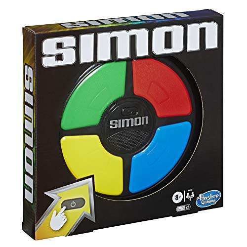 Hasbro Gaming, Simon, Electronic Memory Game, para niños, a partir de 8 años, Handheld Light and Sound Game, Classic Simon