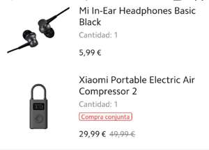 Compresor de aire Xiaomi 2 + Auriculares Xiaomi (20'8€ con mi points)