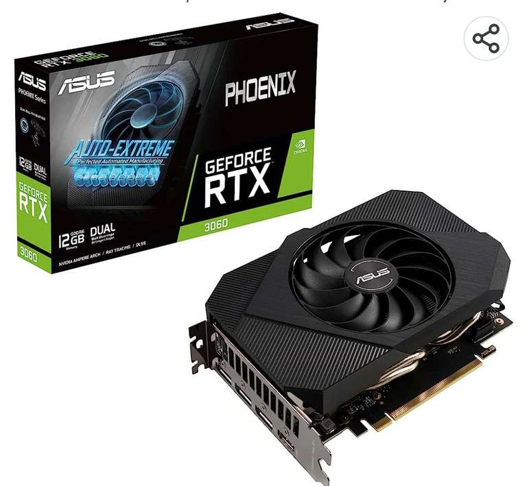 ASUS Phoenix NVIDIA GeForce RTX 3060 V2 - Tarjeta gráfica Gaming (PCIe 4.0, 12 GB GDDR6, HDMI 2.1, DisplayPort 1.4a