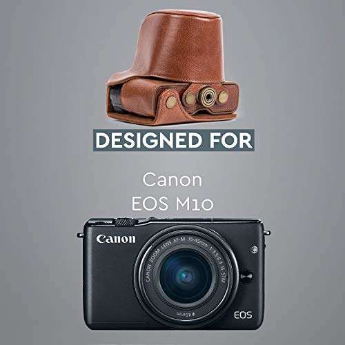 Funda para Canon EOS M10 15-45 mm (Cuero Genuino)