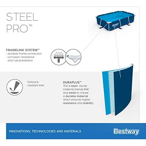 BESTWAY Piscina Desmontable Tubular Infantil Steel Pro 300x201x66cm Azul