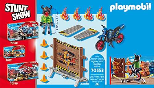 Playmobil Action - Stuntshow Moto con muro de fuego