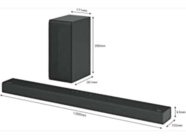 Barra de sonido - LG S65Q, Bluetooth, Inalámbrico, 420 W, Negro (249 € con Newsletter)