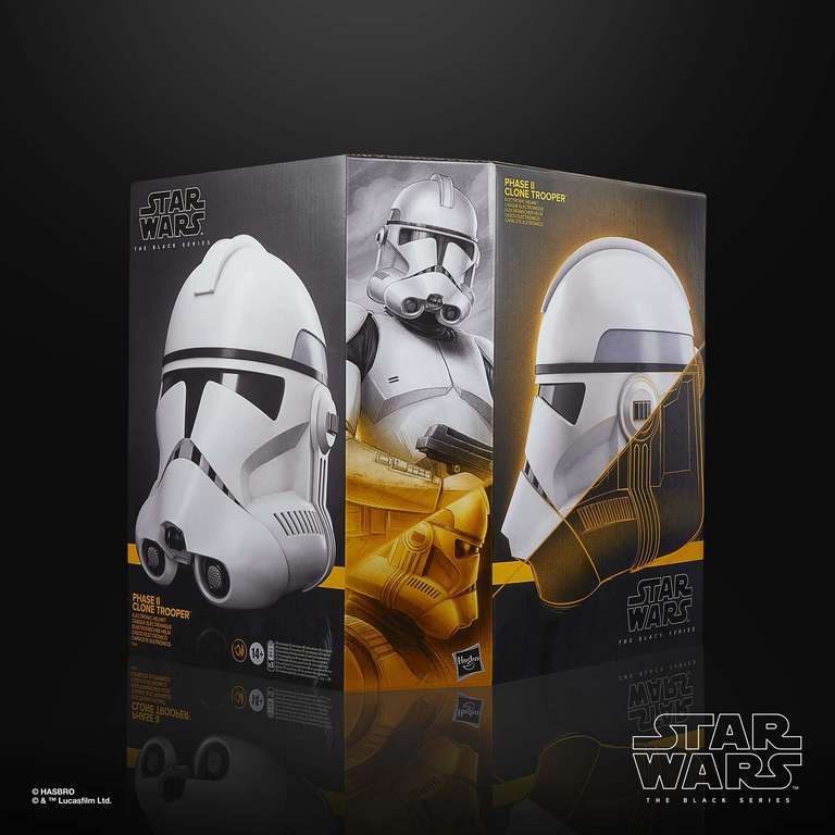 Star Wars Hasbro The Black Series Phase II Clone Trooper - Casco electrónico Premium