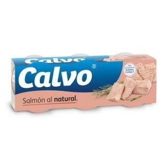 Pack de 3 unidades de salmón al natural Calvo de 50g cada una en Carrefour