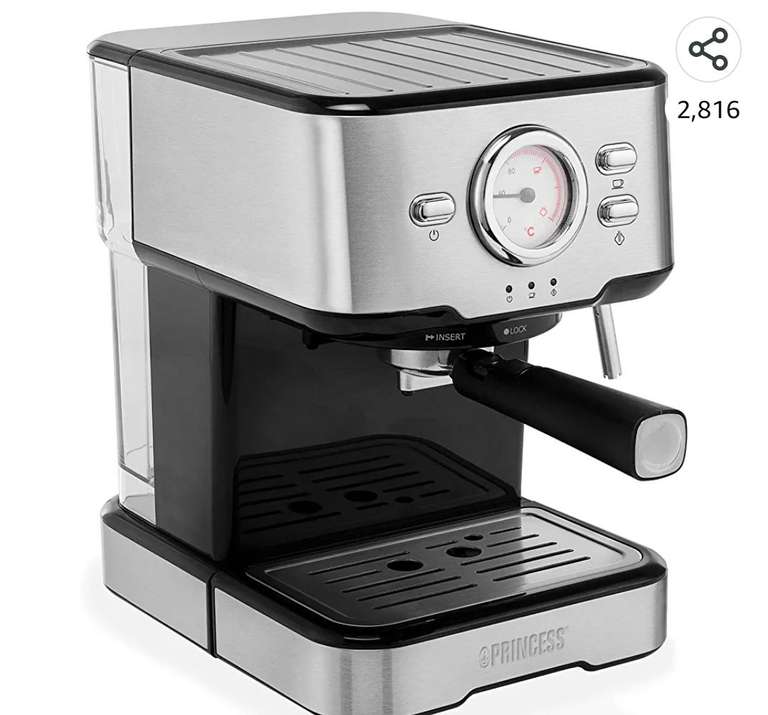 Máquina de café Espresso, Compatible con cápsulas Nespresso, monodosis ESE y café molido, 1 o 2 tazas, 20 bares de presión