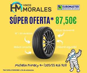 Michelin Primacy 4+ 205/55R1691V 87,50€ Montada unidad