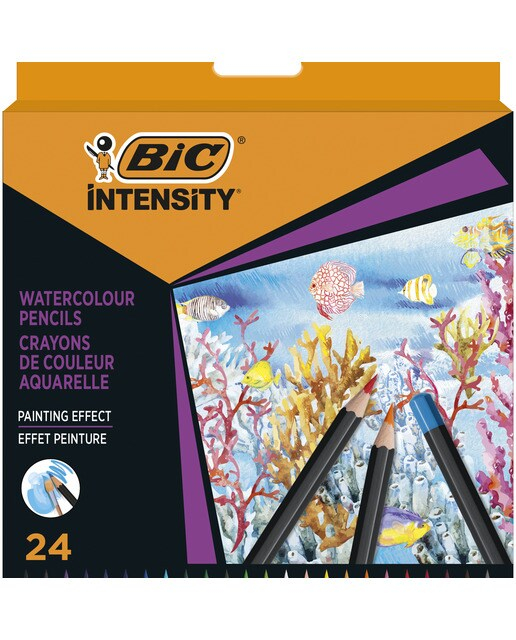 Pack de 24 lápices colorear acuareables intensity BIC