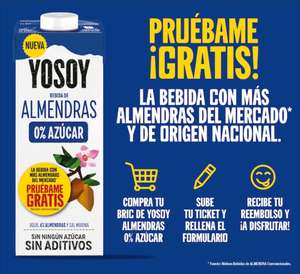 Bebida de almendras gratis Yosoy (reembolso)