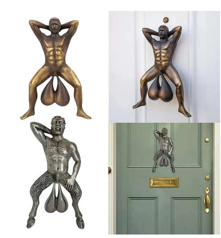 Estatuas creativas de bucle de puerta, decoración de pared de puerta divertida, escultura de timbre, decoración de jardín