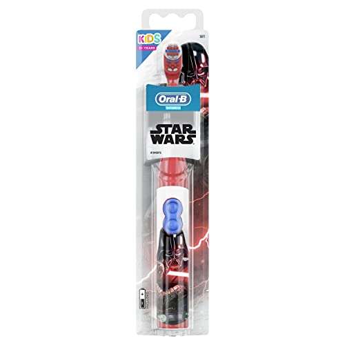 Cepillo de dientes eléctrico Oral-B a pilas con personajes de Star Wars para niños a partir de 3 años, mango de cepillo con 1 cabezal