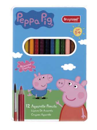 Set de Doce Lápices de Colores Acuarelables Peppa Pig Bruynzeel Multicolor