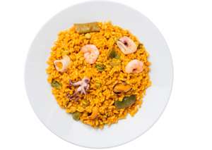 Plato de arroz con marisco