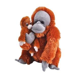 Peluche Mamá y Bebé Orangután (24cm)
