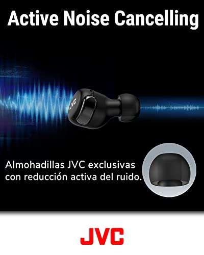 JVC HA-Z330T-B - Auriculares Inalámbricos con Cancelación de Ruido, Compact True Wireless Earbuds Bluetooth 5.2, Modo Baja Latencia