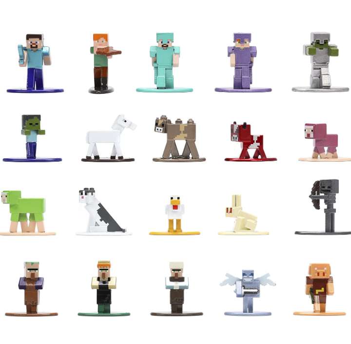 Set de 20 mini figuras metálicas de Minecraft (Jada)