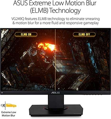 Monitor de Gaming ASUS VG249Q: 23,8 pulgadas, Full HD (1920x1080), 144 Hz, IPS, Extreme Low Motion Blur, Adaptive-Sync, 1 ms (MPRT)