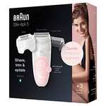 Braun Silk-épil 5 Depiladora Mujer 3 en 1 con Tecnología Micro-Grip, Cabezal de Afeitado y Recorte, Uso en Seco y en Mojado, Inalámbrica