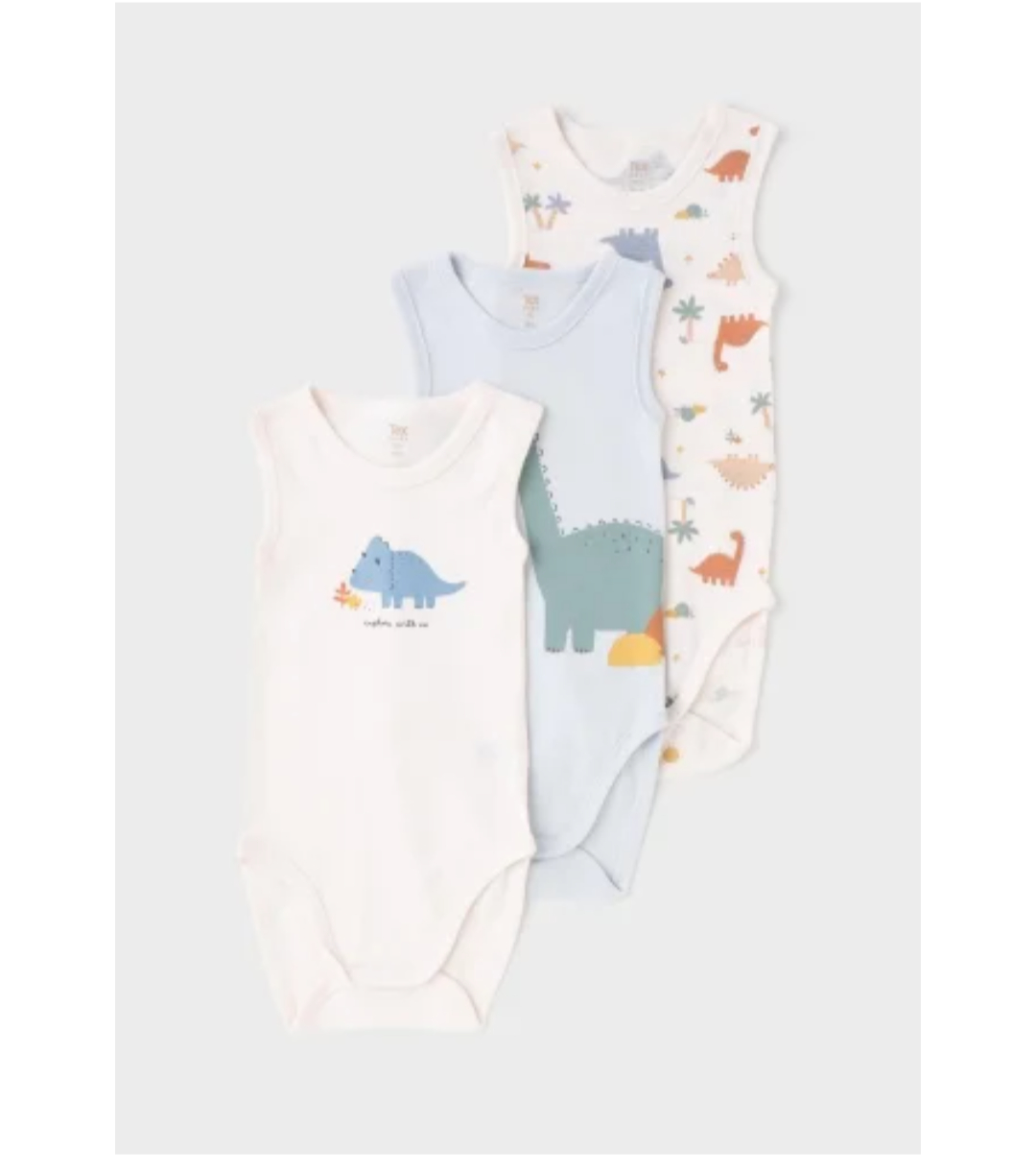 Set de 3 bodys para bebes algodón