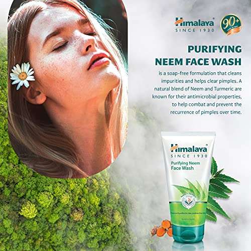 Pack x 2 HERBALS Gel purificante de lavado de cara de Neem | Limpia profundamente los poros y el acné