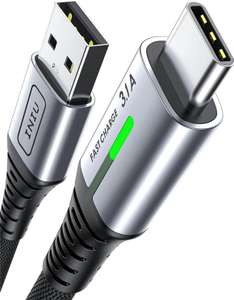 INIU Cable USB Type-C, cable USB C [2M] 3,1A QC 3,0 Tipo C Cable Type C Rapida, Aleación Trenzado de Nylon