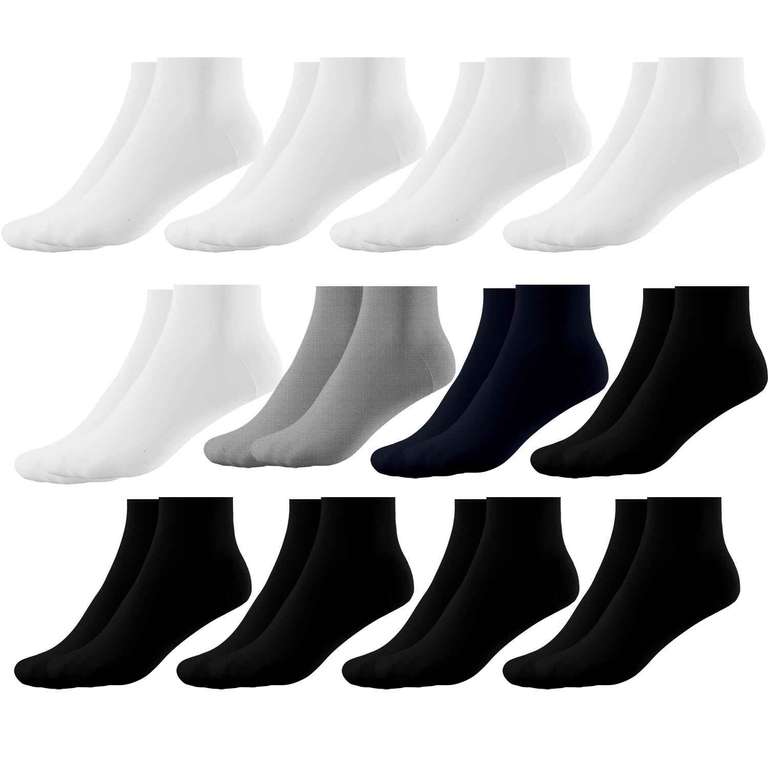 Pack 12 pares de calcetines tobilleros invisible Hombre Talla 40-46 Rise [Envío gratis a partir de 10 euros desde la APP]