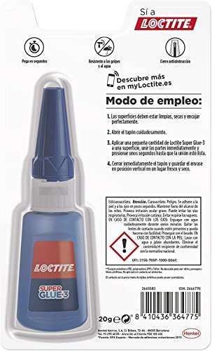 Loctite Super Glue-3 XXL, pegamento universal triple resistencia, adhesivo para uso intensivo, pegamento instantáneo, transparente
