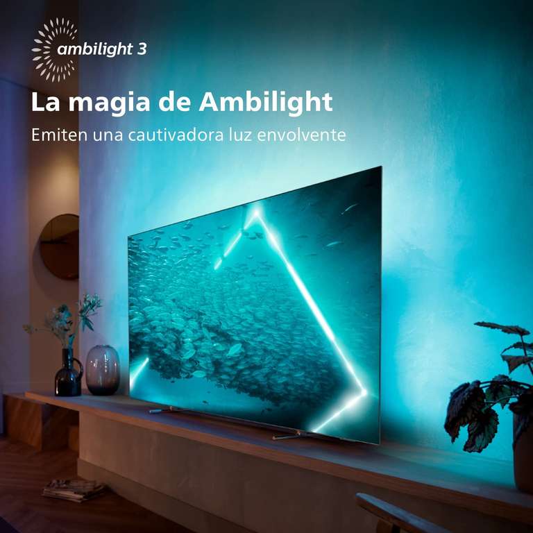 TV OLED 48" - Philips 48OLED707/12 | Android TV 11, 2xHDMI 2.1, HDR10+ Dolby Vision & Atmos, DTS, Ambilight 3 lados