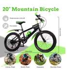 Bicicleta de montaña de 20 pulgadas y 7 velocidades, altura ajustable, bicicleta para niños, traje para niñas de 130-150cm