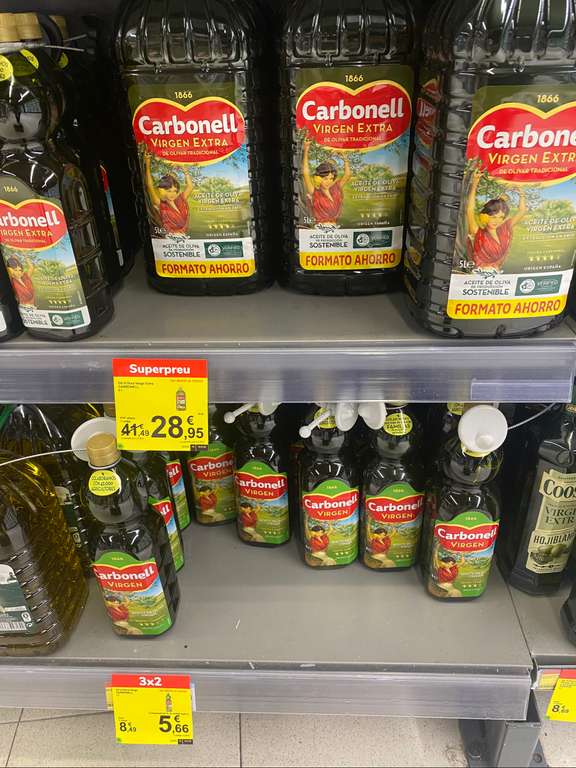 Aceite de oliva virgen extra carbonell 5L - carrefour mercat del guinardo en barcelona