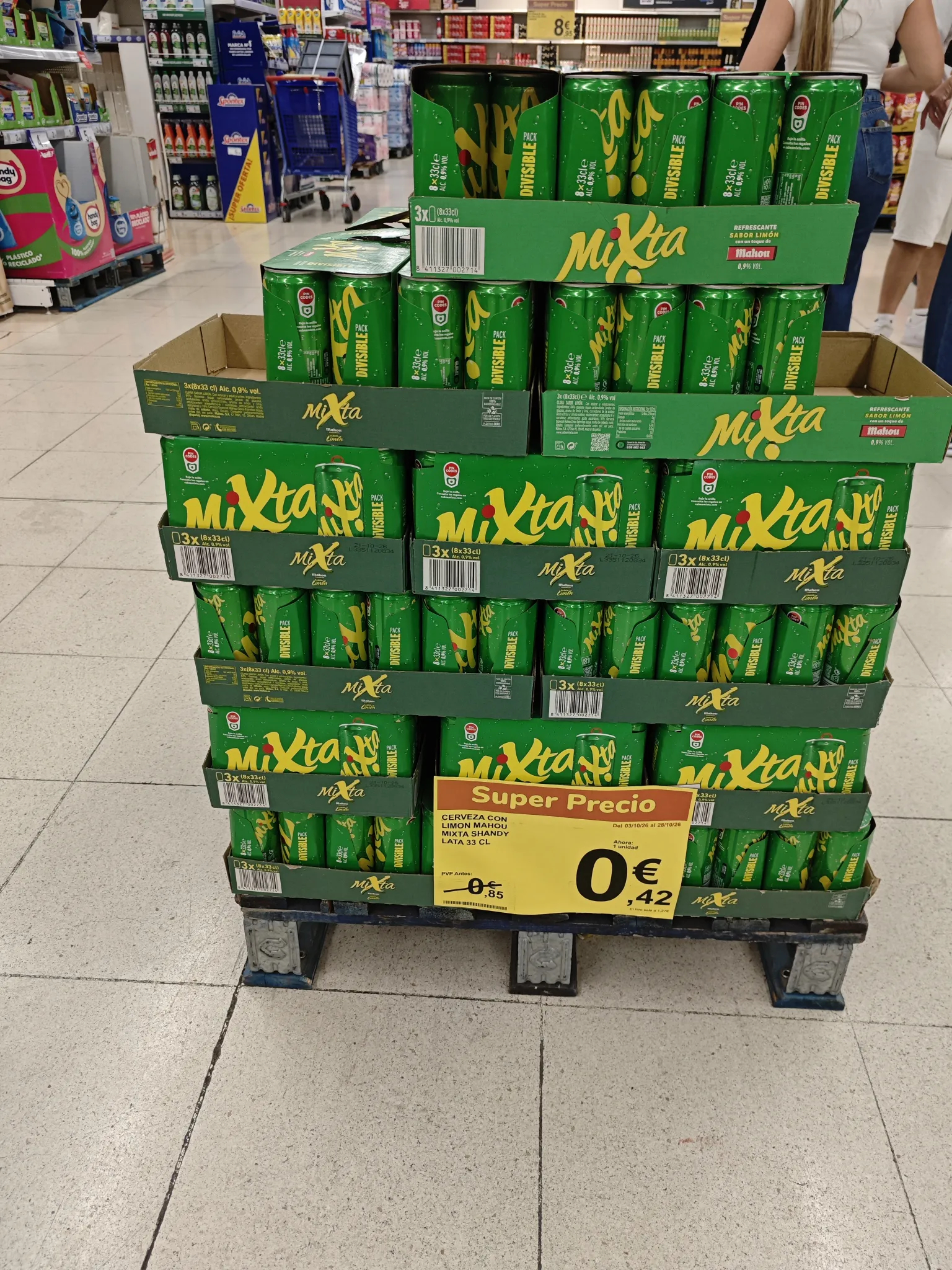 Cerveza con limón Mixta Shandy al 50% en Carrefour Elche