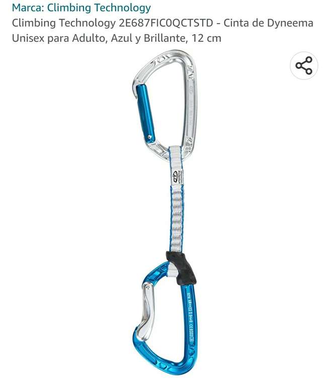 Climbing Technology 2E687FIC0QCTSTD - Cinta de Dyneema Unisex para Adulto, Azul y Brillante, 12 cm
