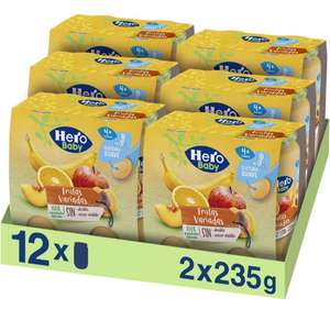 Pack de 12 x 235g. Hero Baby - Tarrito de Frutas Variadas, Ingredientes Naturales, para Bebés a Partir de los 4 Meses [Unidad a 0'82€]
