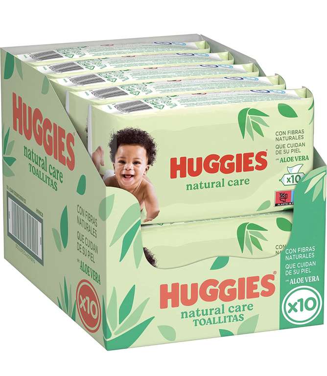 Huggies Natural Care - 10 paquetes de Toallitas para bebé de 56 Unidades, Total - 560 Toallitas