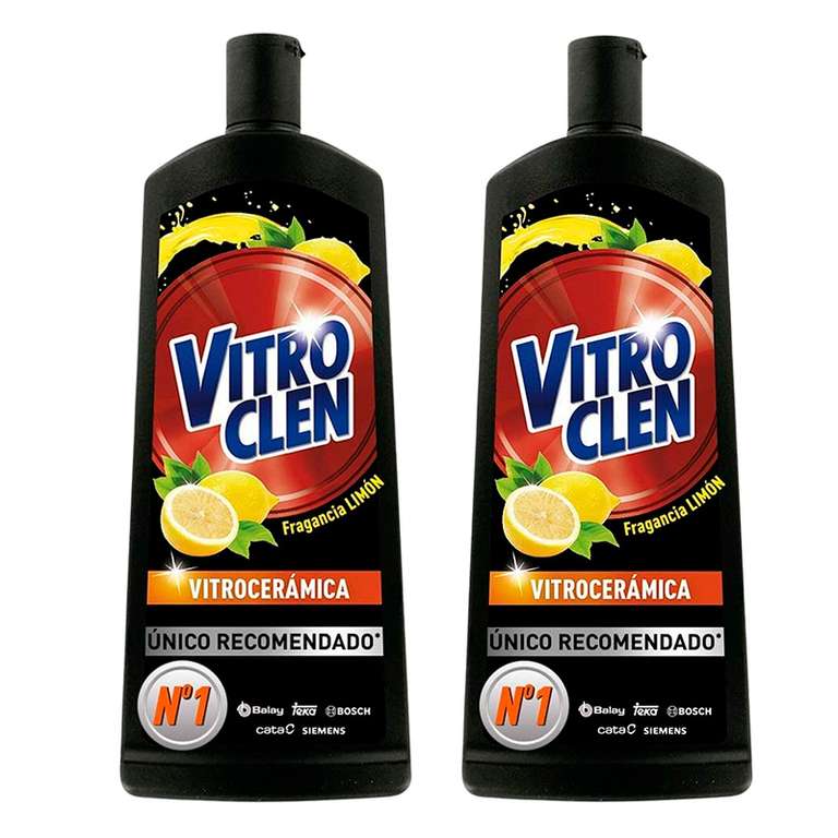 Crema Vitroclen limpiador vitrocerámico, acción protectora y desengrasante, 2x450 ml