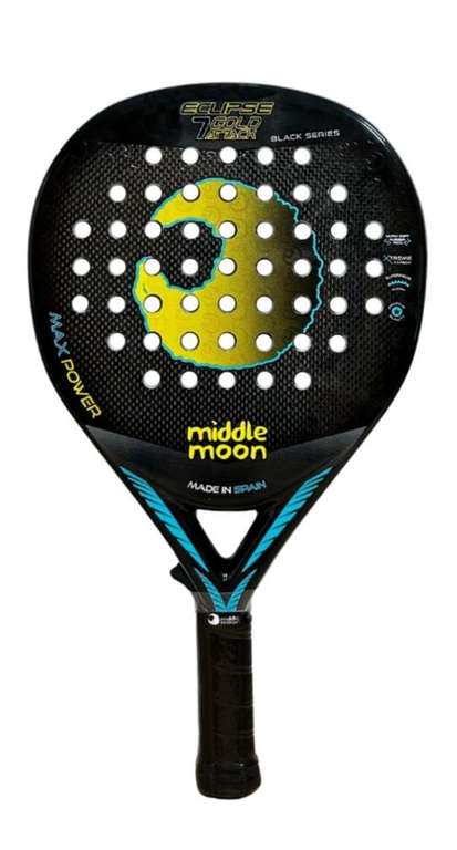 Pala de padel Middle Moon Eclipse 7 Gold Attack Black Series (Made in Spain)