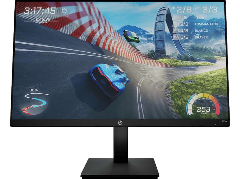 Monitor gaming - HP X27q, 27" QHD, IPS, 1 ms, 165 Hz, 1 HDMI 2.0, 1 entrada DisplayPort 1.4, Negro, 2V7U5AA