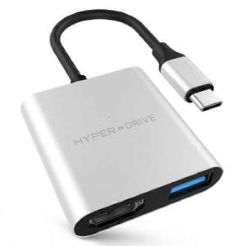 HyperDrive HD259A Silver Hub USB-C a USB 3.0/HDMI 4K