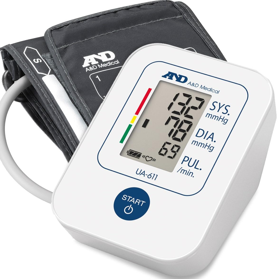 &D Medical Tensiómetro de Brazo digital, medición precisa de la presión arterial y el pulso, validado clinicamente – UA-611