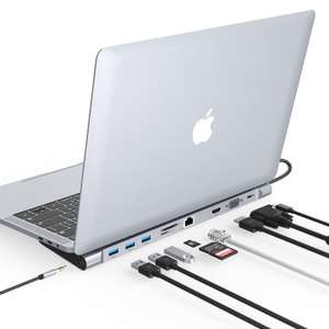 Macbook m1 adaptador USB docking station hub usb 10 en 1. (Usado cómo nuevo)