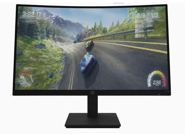 Monitor Gaming curvo HP X27C Full HD, 165Hz, VA, 1ms, 27", ajustable