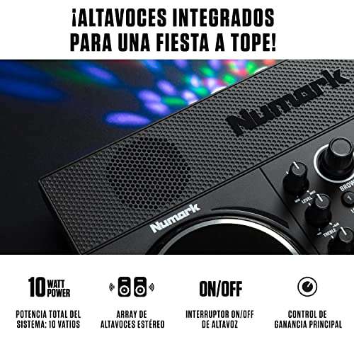 Numark Party Mix Live + auriculares DJ HF175 - Set de DJ, Controlador DJ con luces DJ integradas, altavoces y mezclador DJ + Auriculares