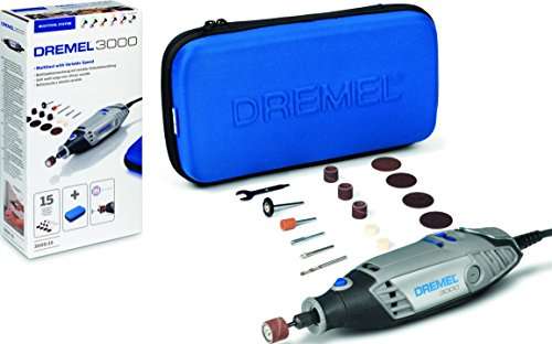 Dremel 3000 - Multiherramienta 130 W, kit con 15 accesorios y estuche